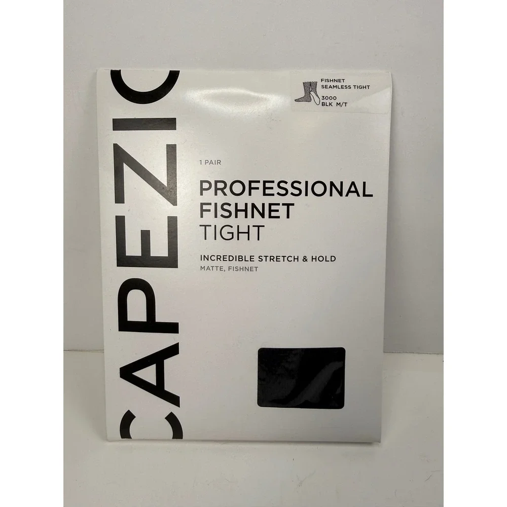 Capezio 3000 Professional Fishnet Seamless Tight Black M/T Matte Dance Hosiery